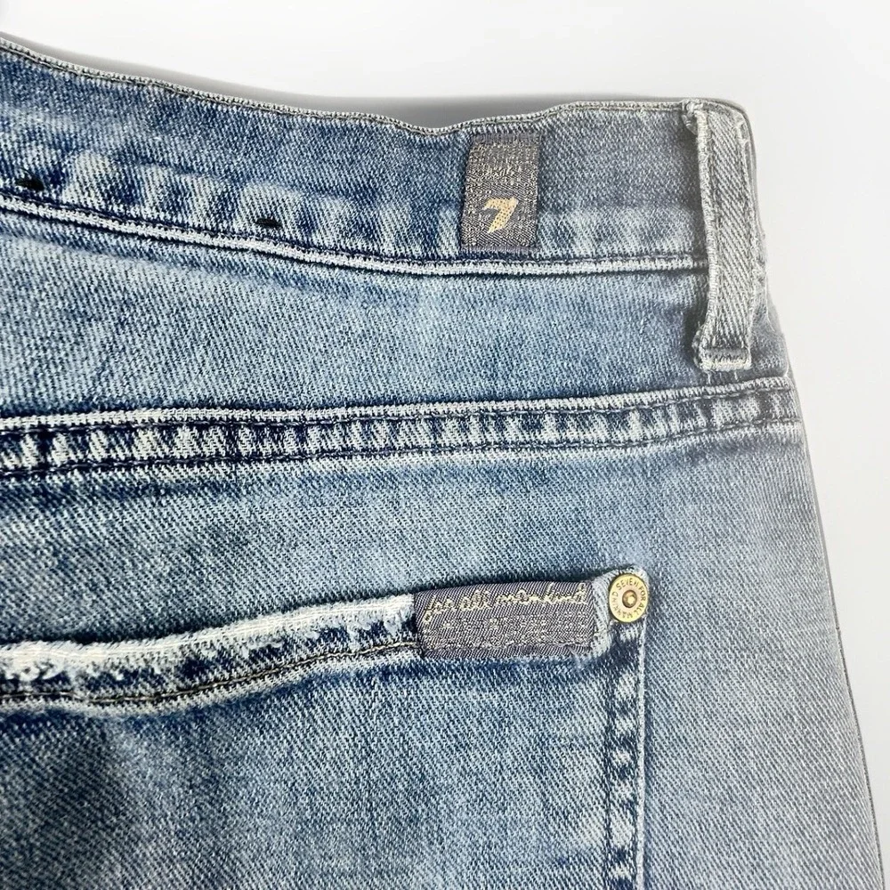 7 For All Mankind The Straight Jeans Mens 36 Stretch Straight Leg Distressed